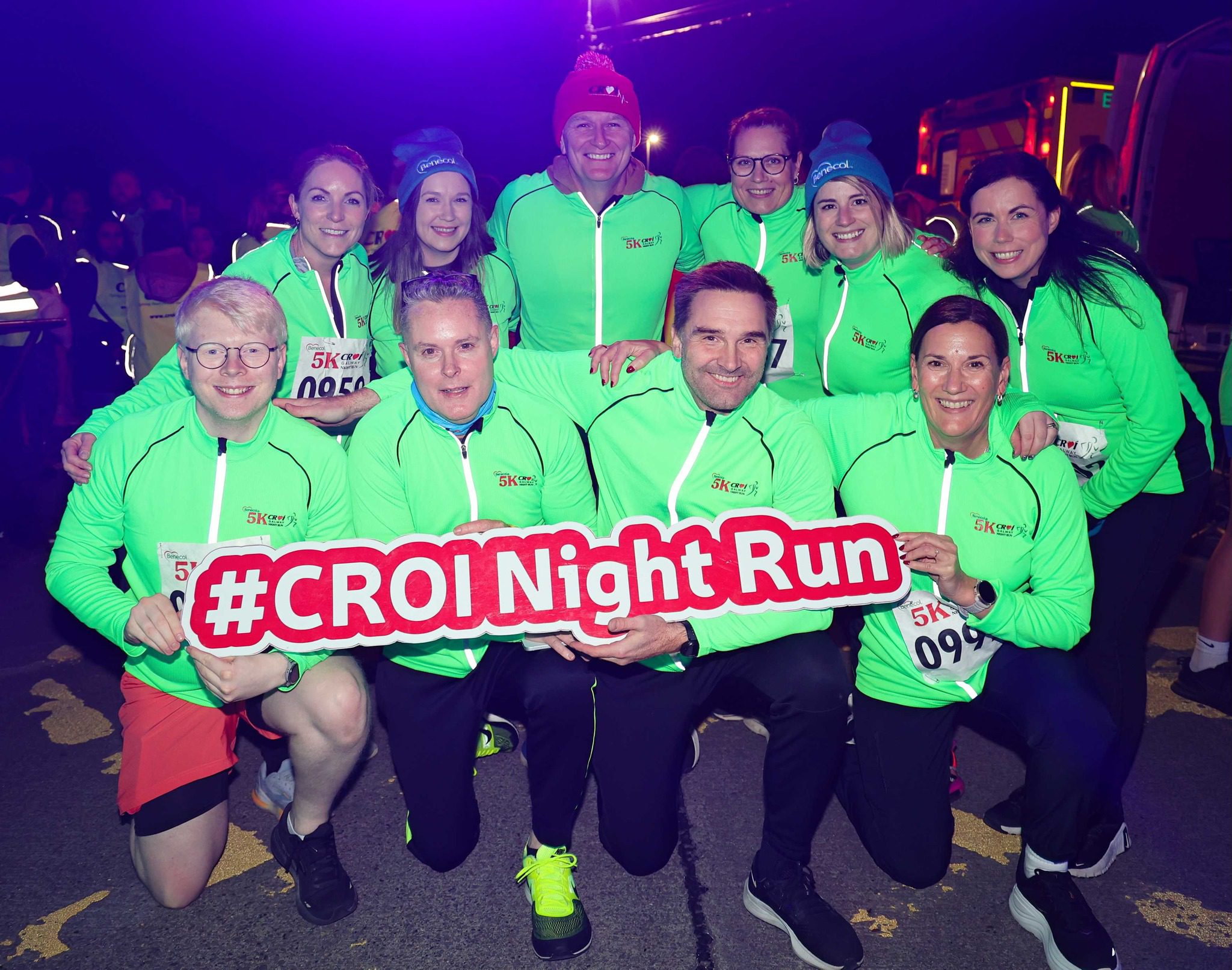 Photograph of people smiling at Croí Night Run
