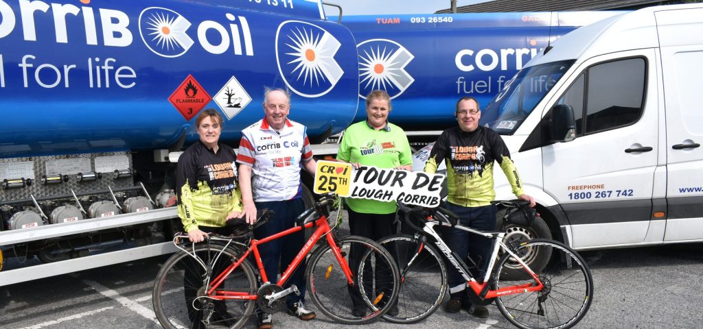 Pictured at the launch of the 25th Annual Tour de Lough Corrib Cycle, in aid of Croí. From left, Christine Flanagan, Croí Fundraising Director; Paddy Keating, long-time Croí Cycle participant; Mary Cullinane, Corrib Oil; and Bernard Dempsey, Corrib Oil. Image credit: Johnny Ryan Photography.