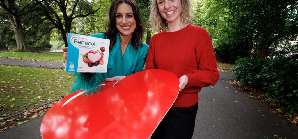 Pictured are Lucy Kennedy, Benecol Brand Ambassador, and Dr Lisa Hynes, Croí's Head of Health Programmes and Health Psychologist